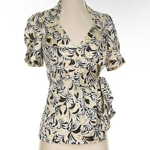 Bcbgmaxazria silk wrap top small